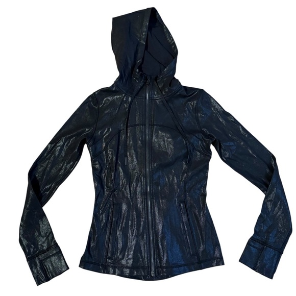 Lululemon Hooded Define Jacket Shine Size 6 Radiate Foil Black Size 6 - Picture 1 of 5